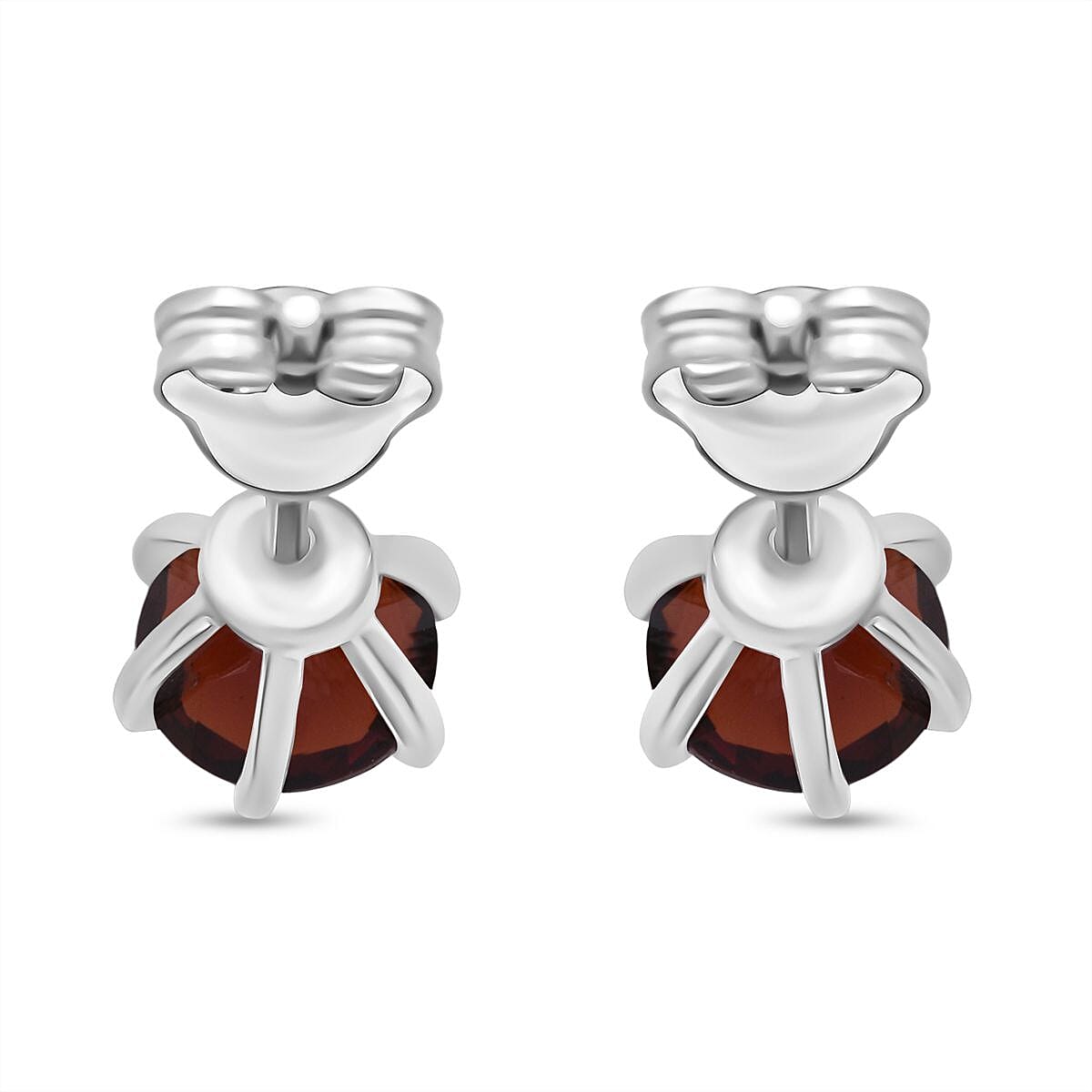 D'Joy Red Garnet Earring in Rhodium Overlay Sterling Silver 1.89 Ct. 8296288 4