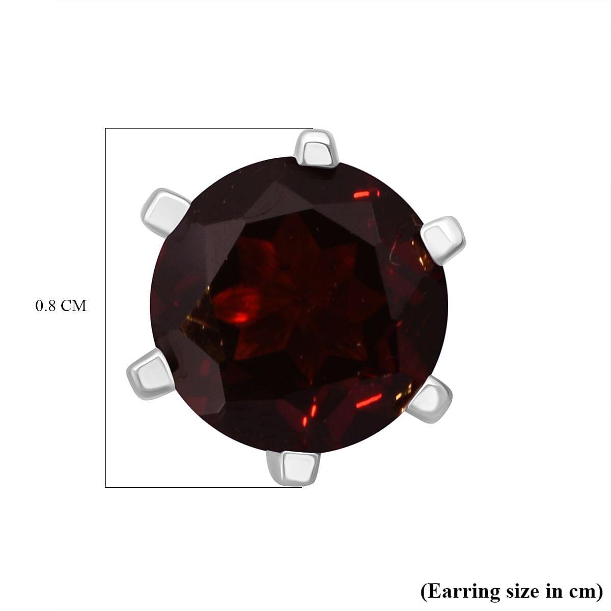 D'Joy Red Garnet Earring in Rhodium Overlay Sterling Silver 1.89 Ct. 8296288 5