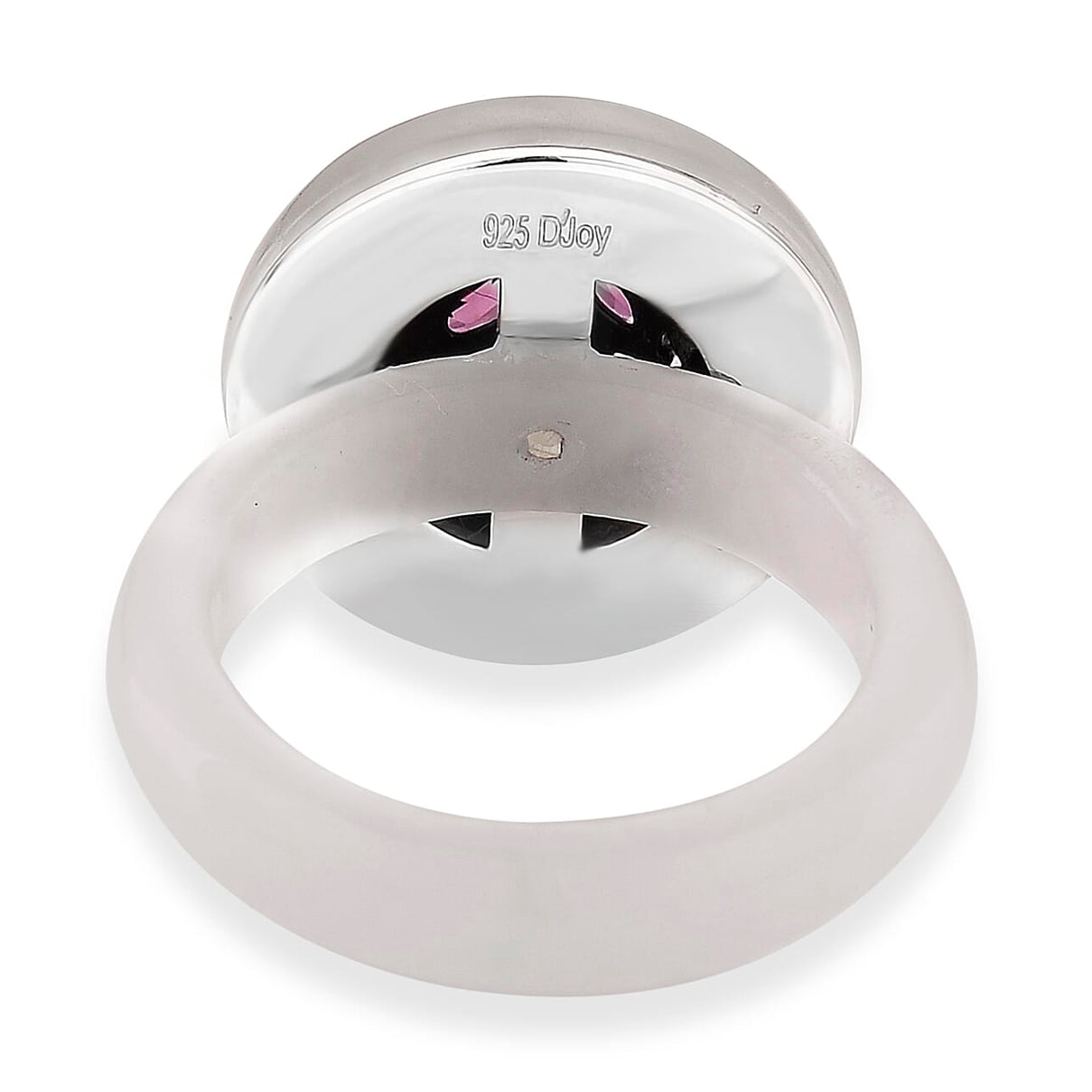 D'Joy Rhodolite Garnet and  Natural Jade Ring in Rhodium Overlay Sterling Silver 20.99 Ct. 8431014 5