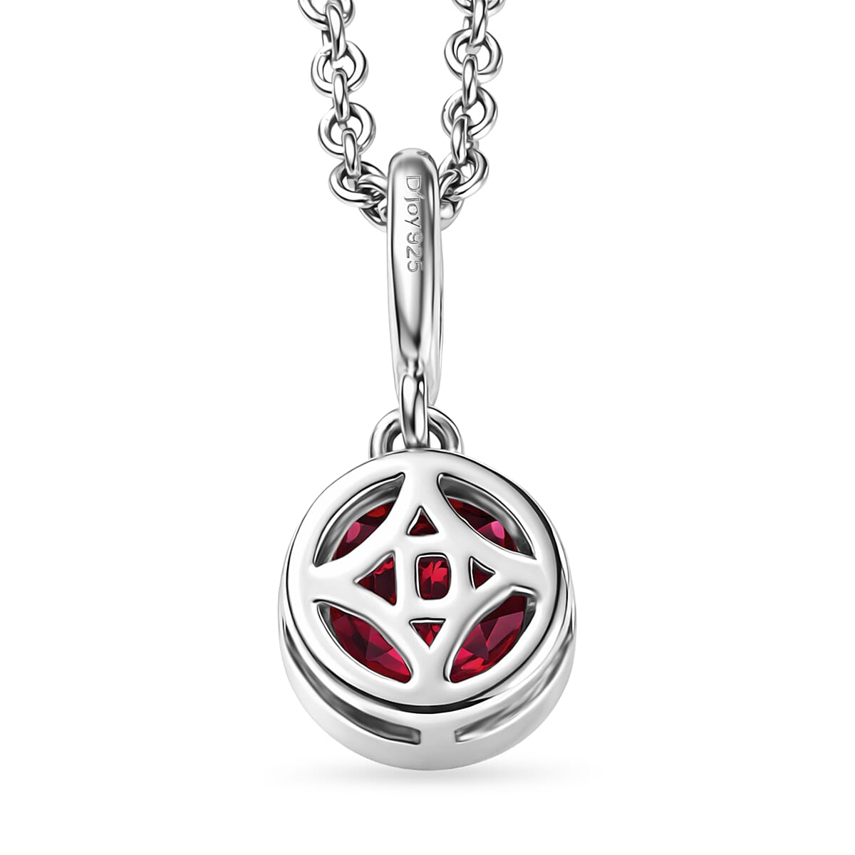 D'Joy Rhodolite Garnet Pendant with Chain (Size 20) in White Tone 1.15 Ct. 4459010 5
