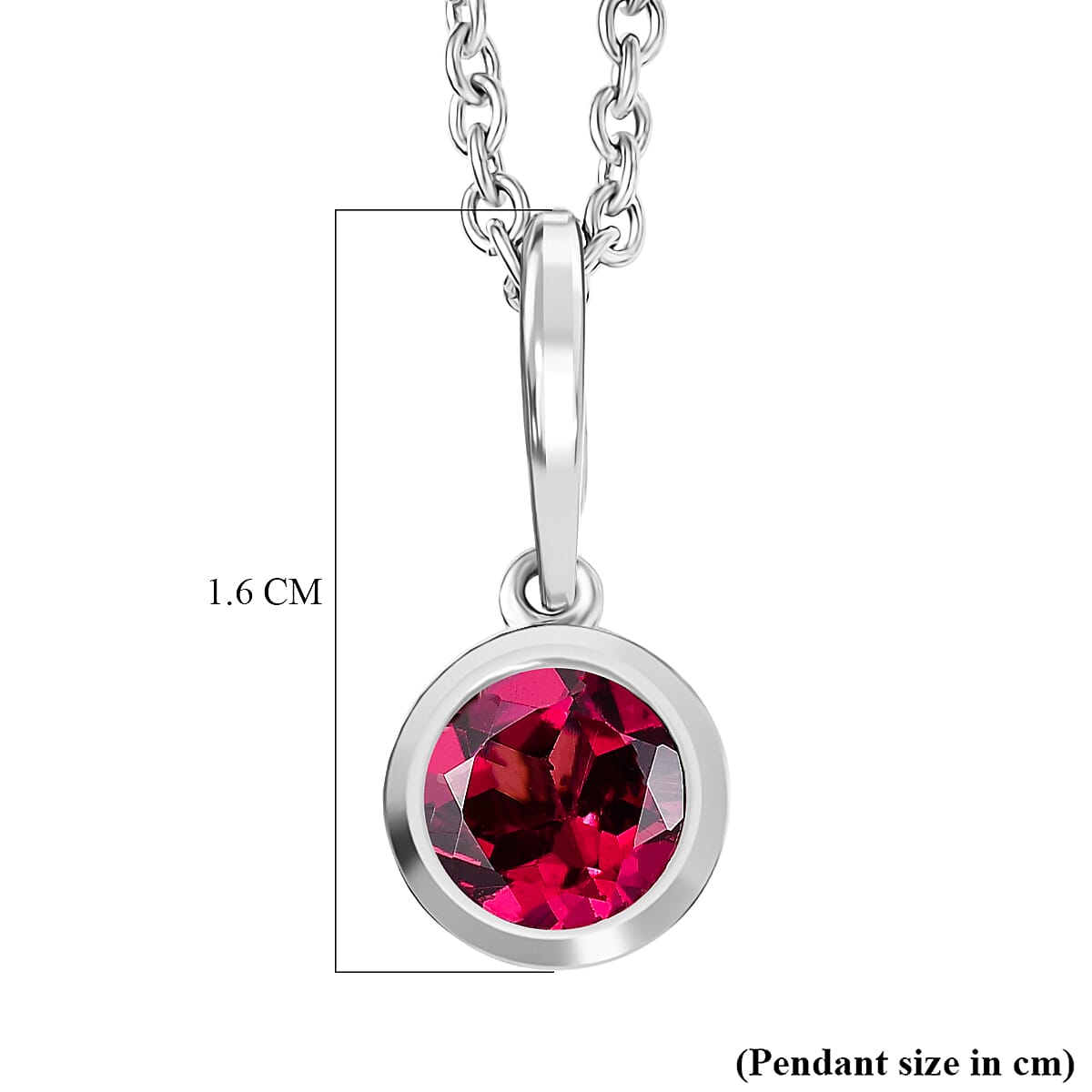 D'Joy Rhodolite Garnet Pendant with Chain (Size 20) in White Tone 1.15 Ct. 4459010 6