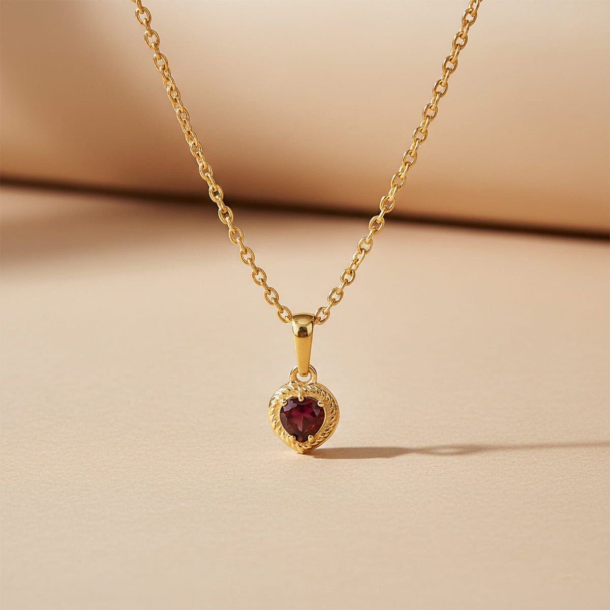 D'Joy Rhodolite Garnet Heart Pendant with Chain (Size 20) in Yellow Gold Tone 4458769 3