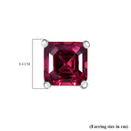 D'Joy Rhodolite Garnet Solitaire Earring with Push Back in Platinum Overlay Sterling Silver 1.69 Ct.