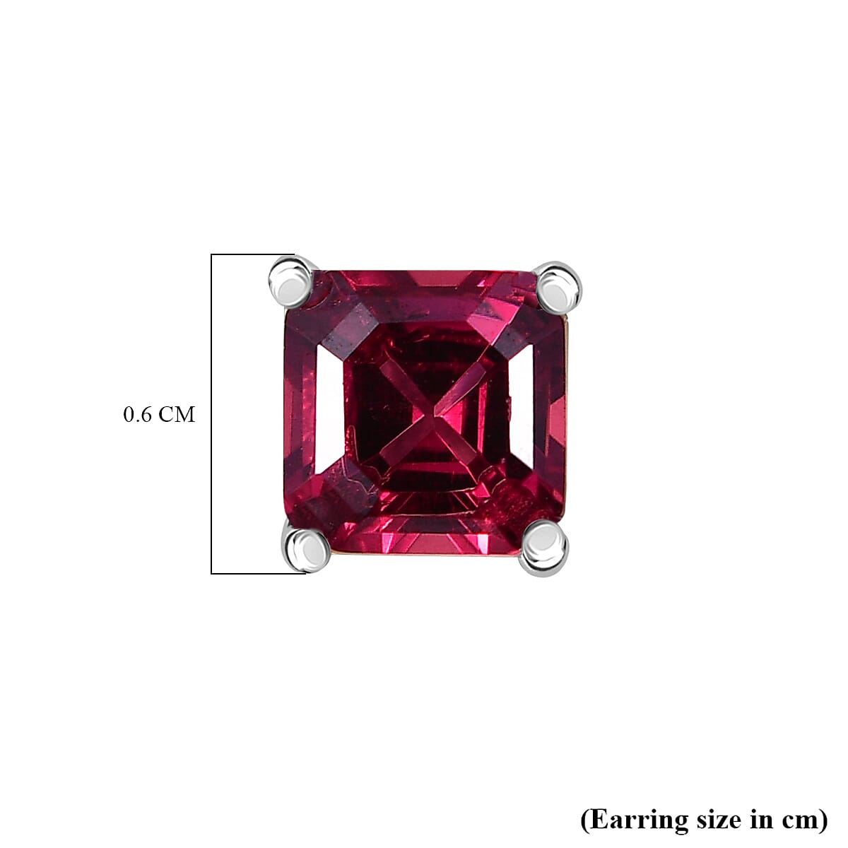D'Joy Rhodolite Garnet Solitaire Earring with Push Back in Platinum Overlay Sterling Silver 1.69 Ct. 8412071 5