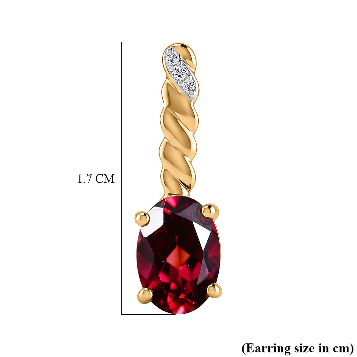 D'Joy Rhodolite Garnet &amp; White Zircon Dangling Push Back Earring in Yellow Gold Plated Sterling Silver 2.03 Ct. 8500927 6