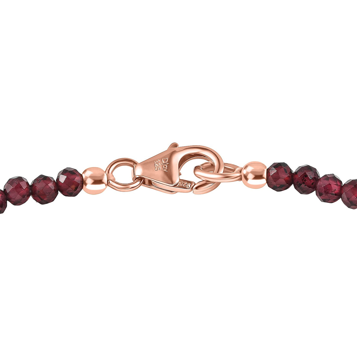 D'Joy AAA Rose De France Amethyst &amp; Red Garnet Linking Bracelet (Size - 7) in 18K Vermeil Rose Gold Plated Sterling Silver 14.95 Ct. 8429501 4