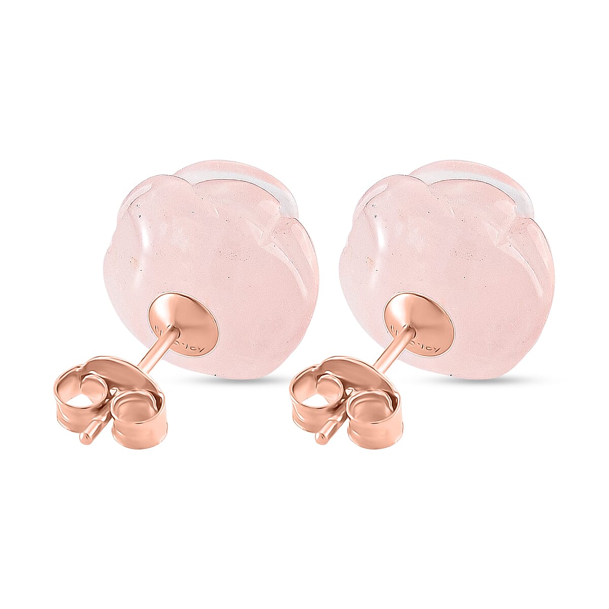 D'Joy 16.5 Ct. Rose Quartz Beads Earring with Push Back in Rose Gold Plated Sterling Silver 8311469 5