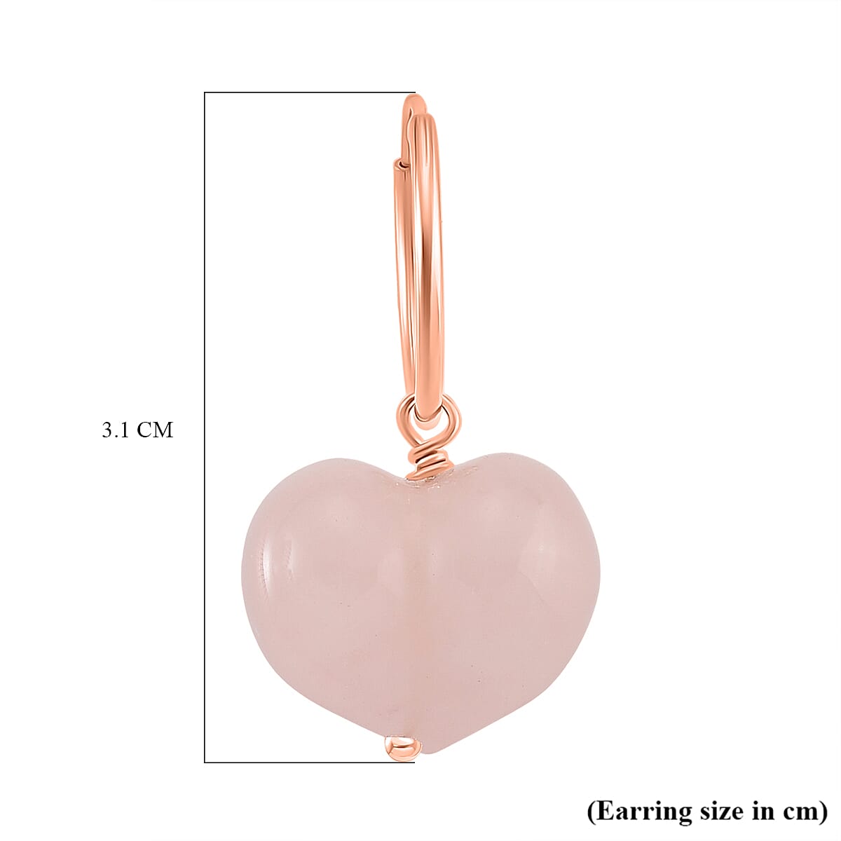D'Joy 22 Ct. Rose Quartz Beads 2-in-1 Hoop Earring in Rose Gold Plated Sterling Silver V32629840 5