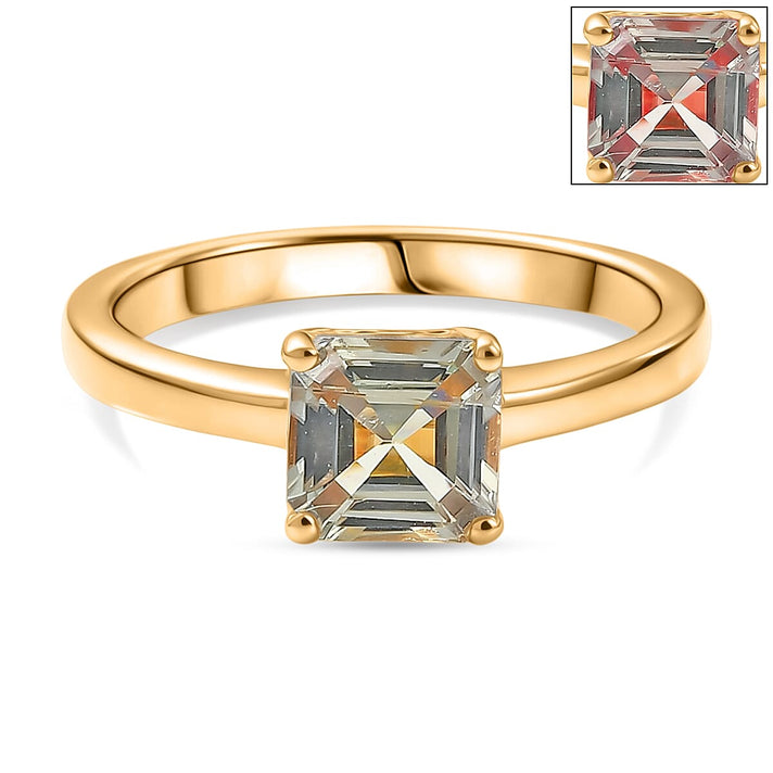 D'Joy Royal Asscher Cut AAA Natural Turkizite Solitaire Ring in 18K Vermeil Yellow Gold Plated Sterling Silver 1.25 Ct. 8418911 1