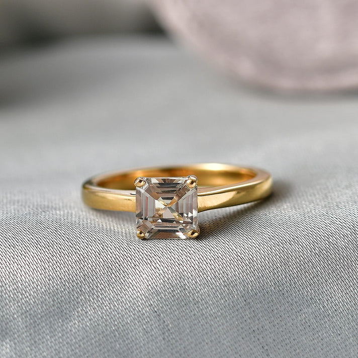 D'Joy Royal Asscher Cut AAA Natural Turkizite Solitaire Ring in 18K Vermeil Yellow Gold Plated Sterling Silver 1.25 Ct. 8418911 2