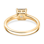 D'Joy Royal Asscher Cut AAA Natural Turkizite Solitaire Ring in 18K Vermeil Yellow Gold Plated Sterling Silver 1.25 Ct.