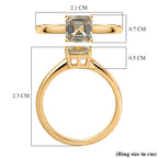 D'Joy Royal Asscher Cut AAA Natural Turkizite Solitaire Ring in 18K Vermeil Yellow Gold Plated Sterling Silver 1.25 Ct.