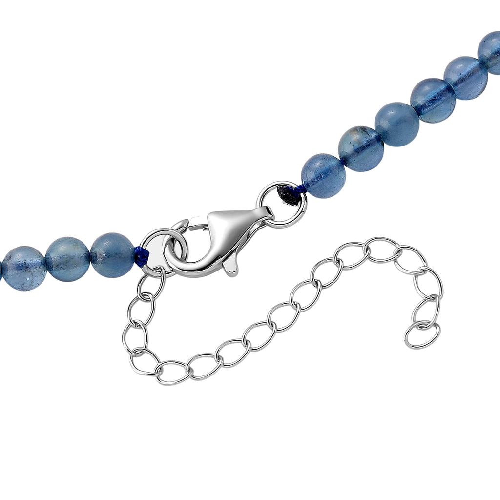 -One Time Deal- Santamaria Aquamarine Necklace (Size - 20-2 Ext)  in Rhodium Overlay Sterling Silver 60.00 Ct.