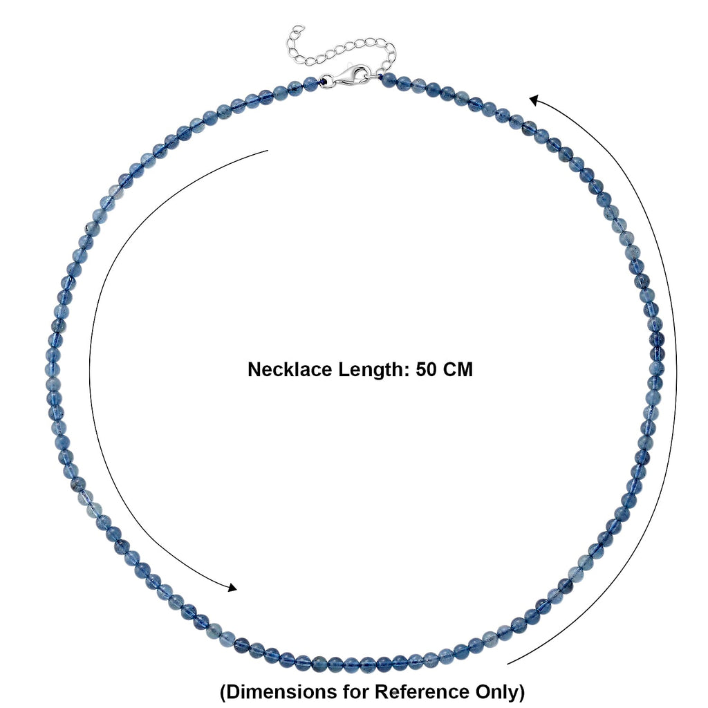 -One Time Deal- Santamaria Aquamarine Necklace (Size - 20-2 Ext)  in Rhodium Overlay Sterling Silver 60.00 Ct.
