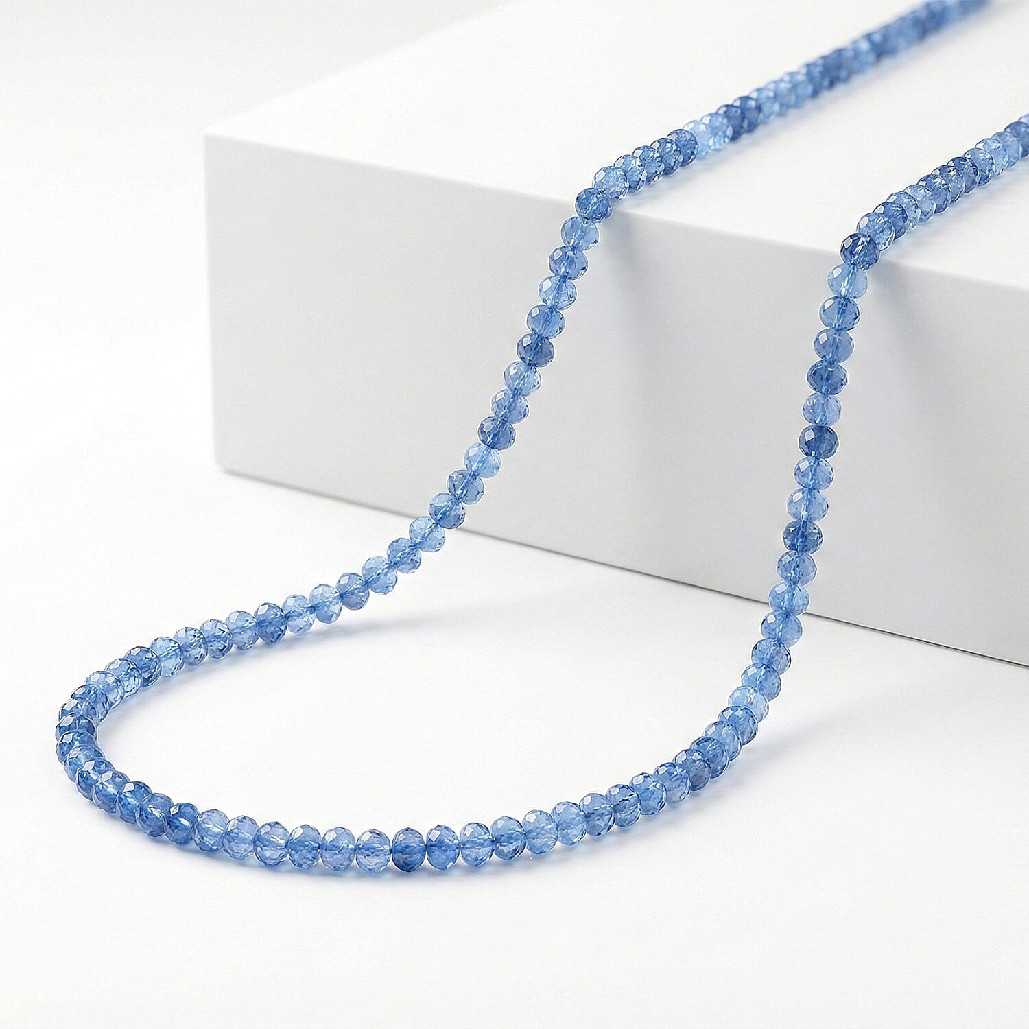 D'Joy AAA Brazilian Santa Maria Aquamarine Necklace (Size - 18-2 EXT) with Lobster Clasp in Rhodium Overlay Sterling Silver 48.00 Ct 8438868 0