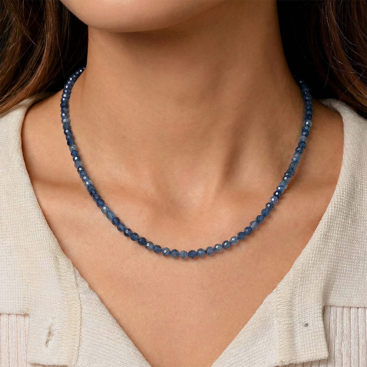 D'Joy AAA Brazilian Santa Maria Aquamarine Necklace (Size - 18-2 EXT) with Lobster Clasp in Rhodium Overlay Sterling Silver 48.00 Ct 8438868 3
