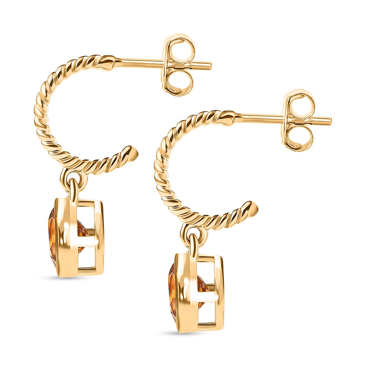 D'Joy Serra Gaucha Citrine Dangling Earring in Yellow Gold Plated Sterling Silver 1.54 Ct. 8277249 3