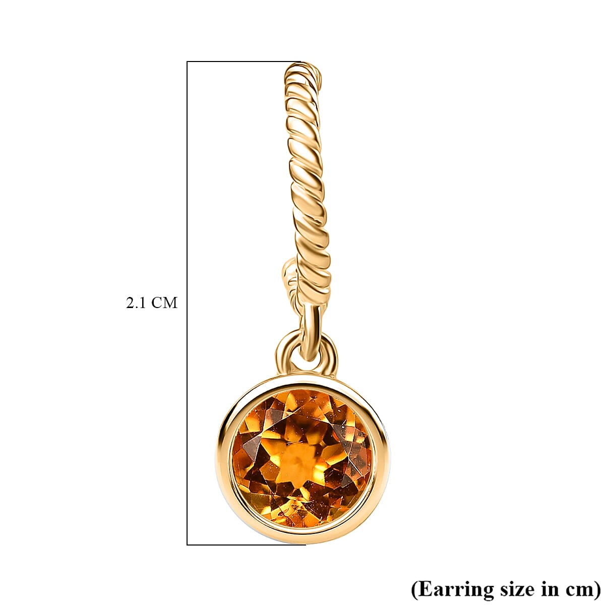 D'Joy Serra Gaucha Citrine Dangling Earring in Yellow Gold Plated Sterling Silver 1.54 Ct. 8277249 5