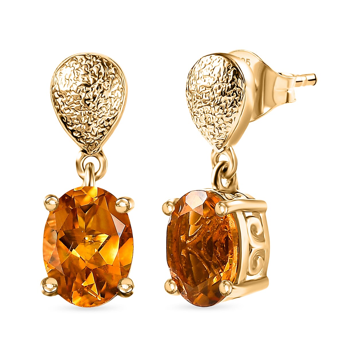 D'Joy Serra Gaucha Citrine Dangling Earring Sterling Silver 2.37 Ct. 8282887 0