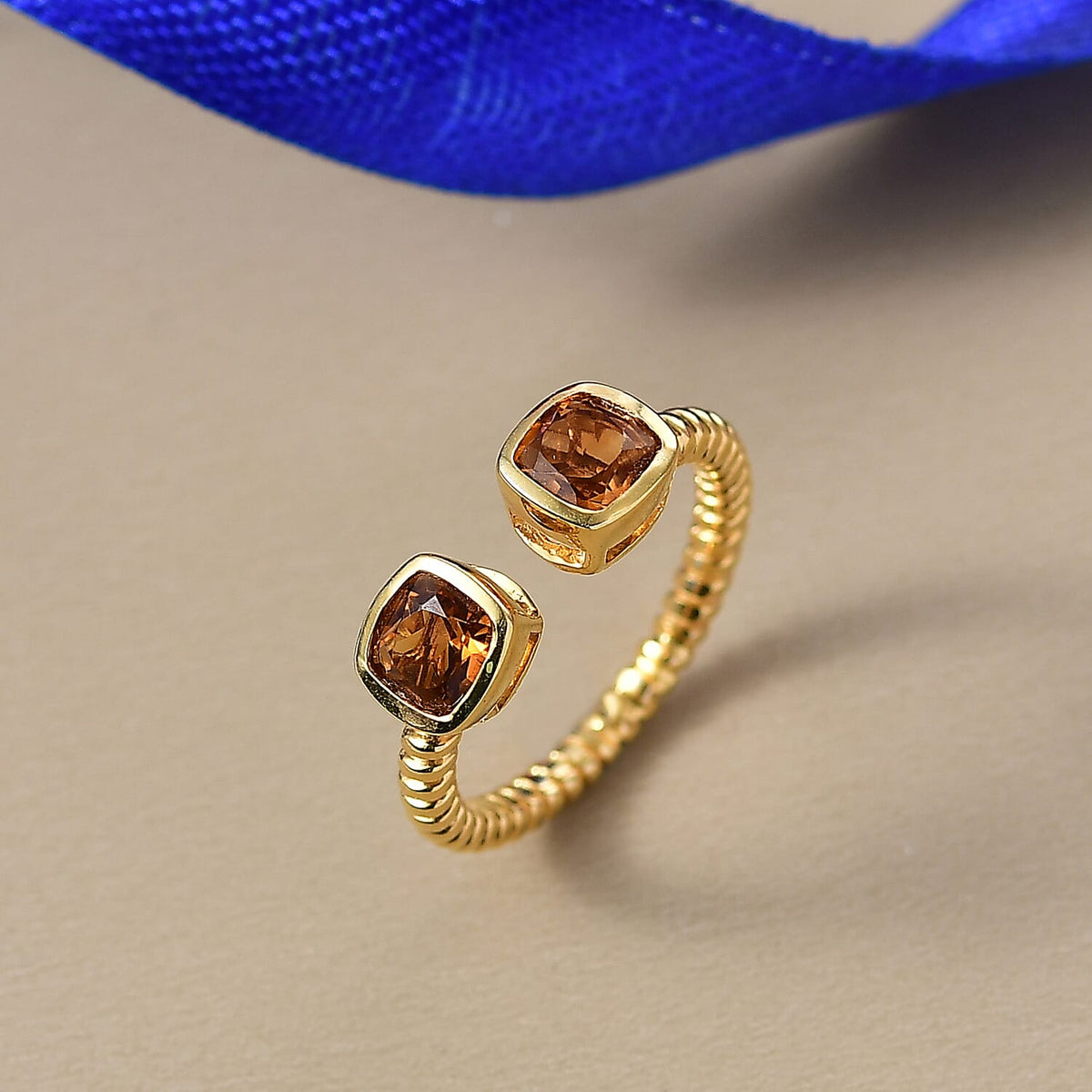 D'Joy Serra Gaucha Citrine Ring in Yellow Gold Plated Sterling Silver 1.09 Ct. 8282902 1