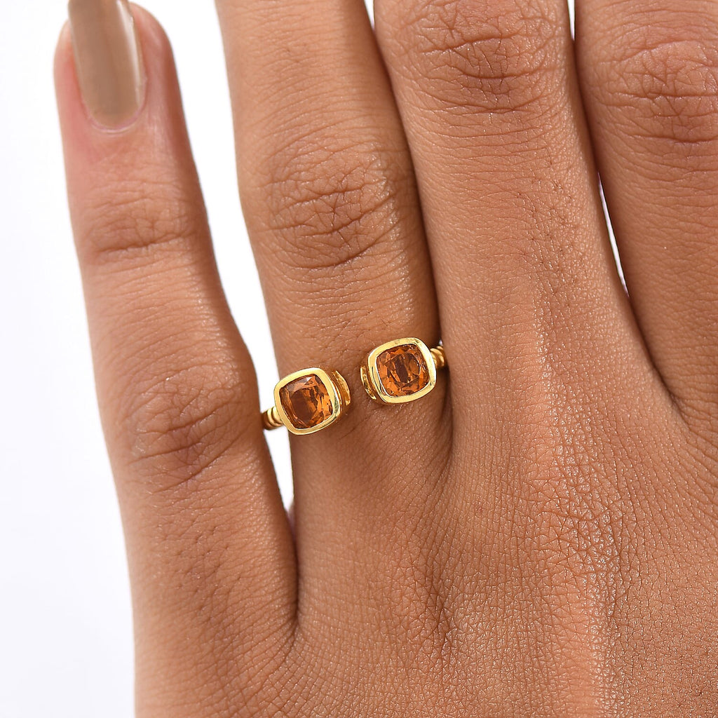 D'Joy Serra Gaucha Citrine Ring in Yellow Gold Plated Sterling Silver 1.09 Ct.