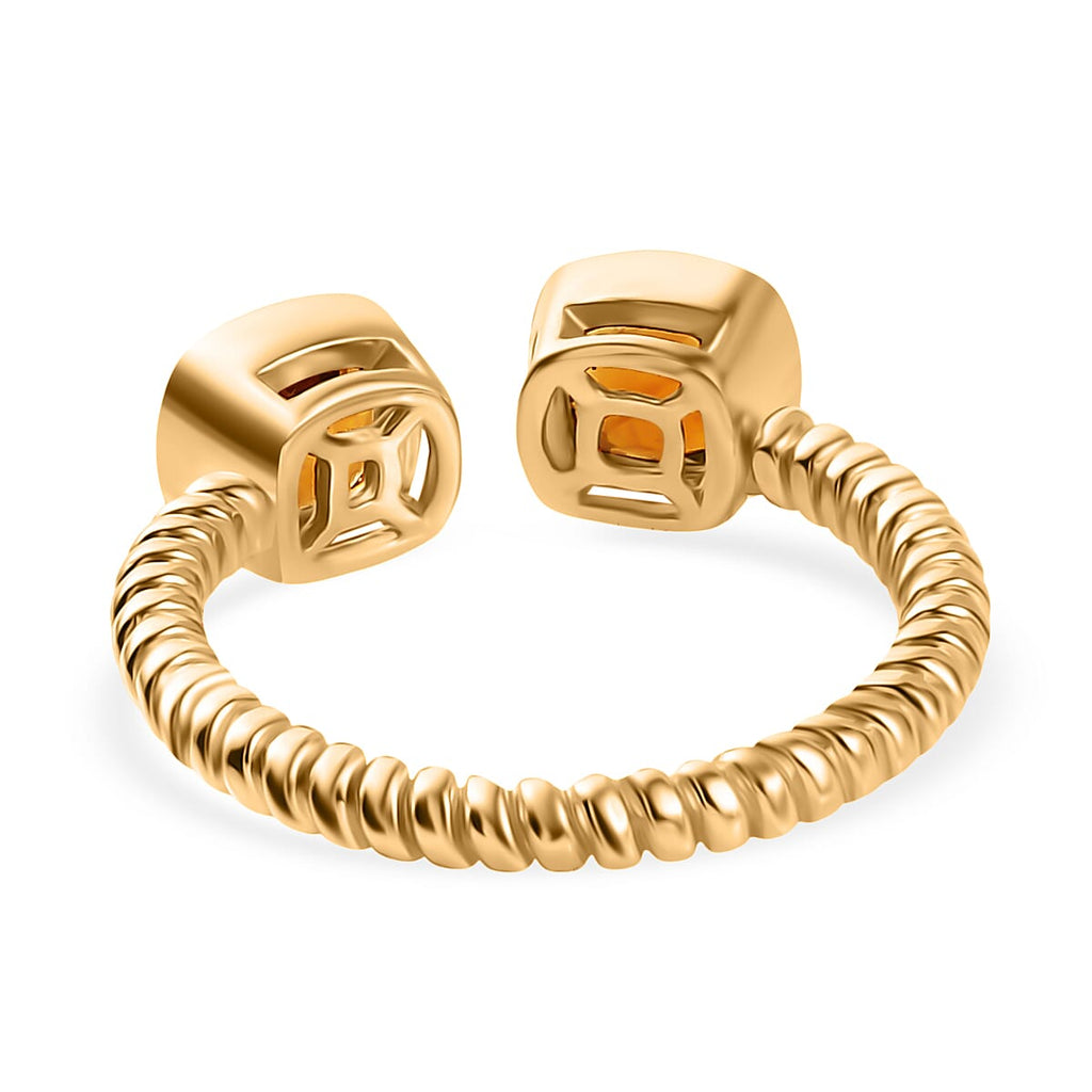 D'Joy Serra Gaucha Citrine Ring in Yellow Gold Plated Sterling Silver 1.09 Ct.