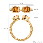 D'Joy Serra Gaucha Citrine Ring in Yellow Gold Plated Sterling Silver 1.09 Ct.