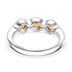 D'Joy Serra Gaucha Citrine & White Zircon Half Eternity Band Ring in Platinum Overlay Sterling Silver