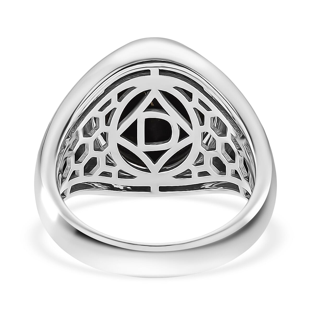 D'Joy Natural Shungite Solitaire Ring in Rhodium Overlay Sterling Silver 4.00 Ct, Silver Wt. 6.50 Gms. 8248779 5