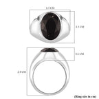 D'Joy Natural Shungite Solitaire Ring in Rhodium Overlay Sterling Silver 4.00 Ct, Silver Wt. 6.50 Gms.