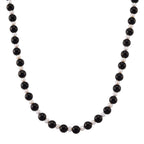 D'Joy Natural Shungite & White Fresh Water Pearl Beads Necklace (Size - 20) with Magnetic Lock in Rhodium Overlay Sterling Silver 250.00 Ct.