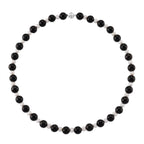D'Joy Natural Shungite & White Fresh Water Pearl Beads Necklace (Size - 20) with Magnetic Lock in Rhodium Overlay Sterling Silver 250.00 Ct.