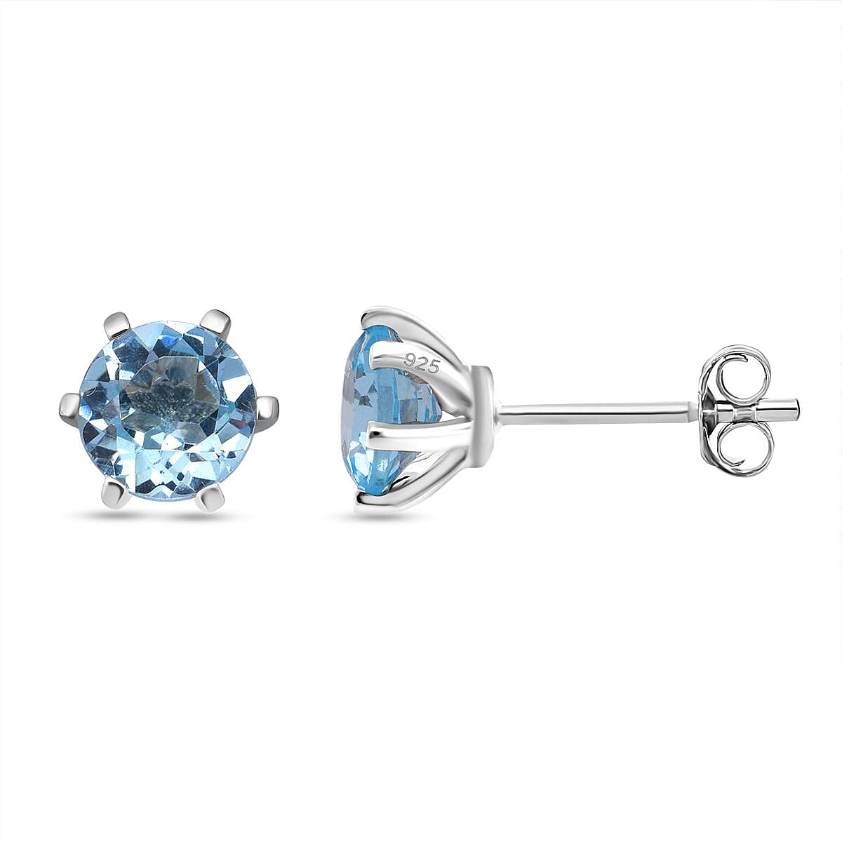 D'Joy Skyblue Topaz Earring in Rhodium Overlay Sterling Silver 2.22 Ct. 8296286 0
