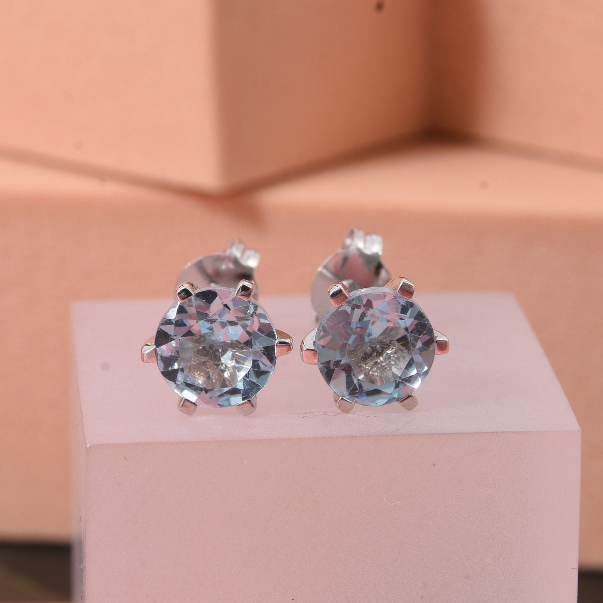 D'Joy Skyblue Topaz Earring in Rhodium Overlay Sterling Silver 2.22 Ct. 8296286 1