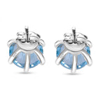 D'Joy Skyblue Topaz Earring in Rhodium Overlay Sterling Silver 2.22 Ct.