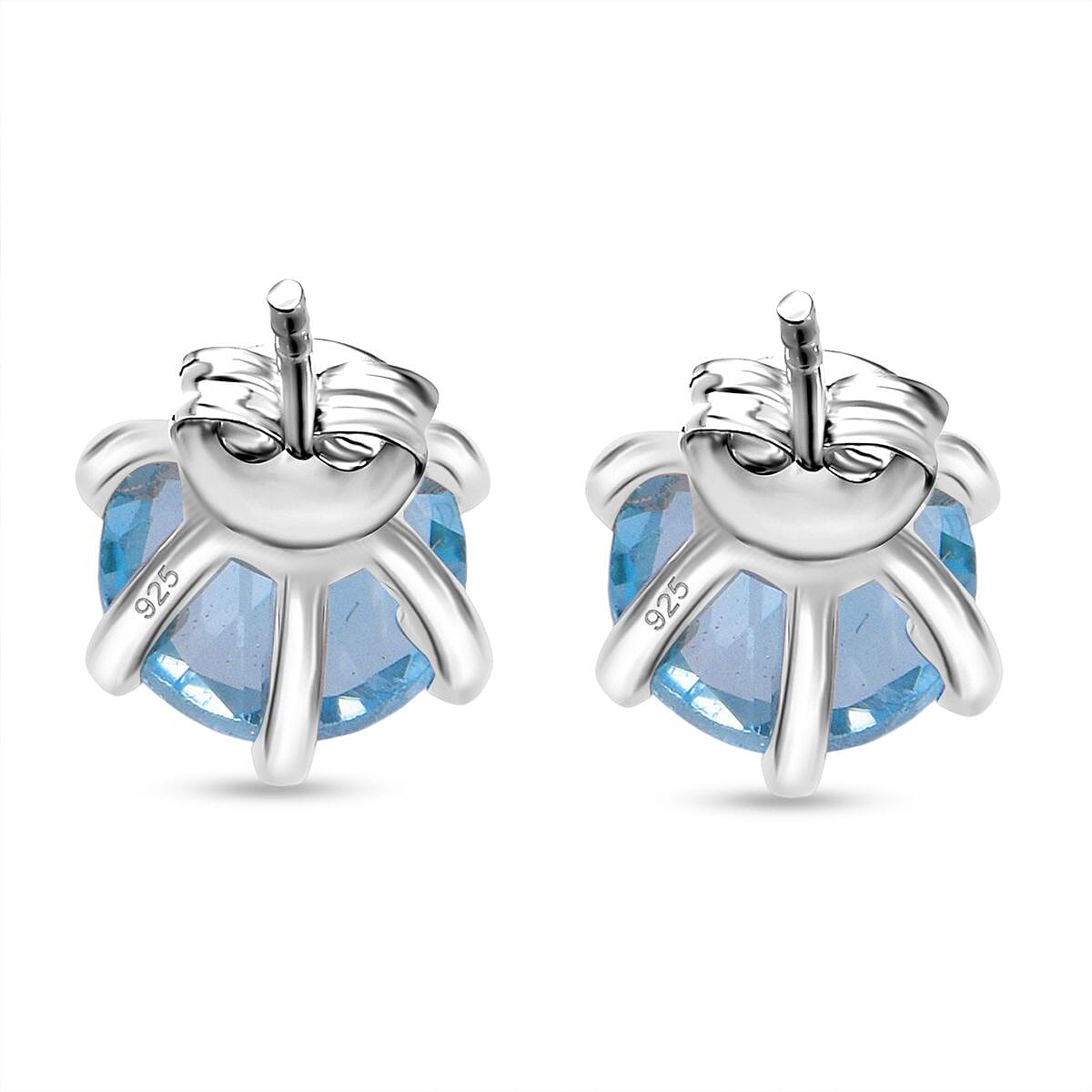 D'Joy Skyblue Topaz Earring in Rhodium Overlay Sterling Silver 2.22 Ct. 8296286 4