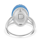 D'Joy Sleeping Beauty Turquoise & Blue Jade Ring in Rhodium Overlay Sterling Silver 14.00 Ct.