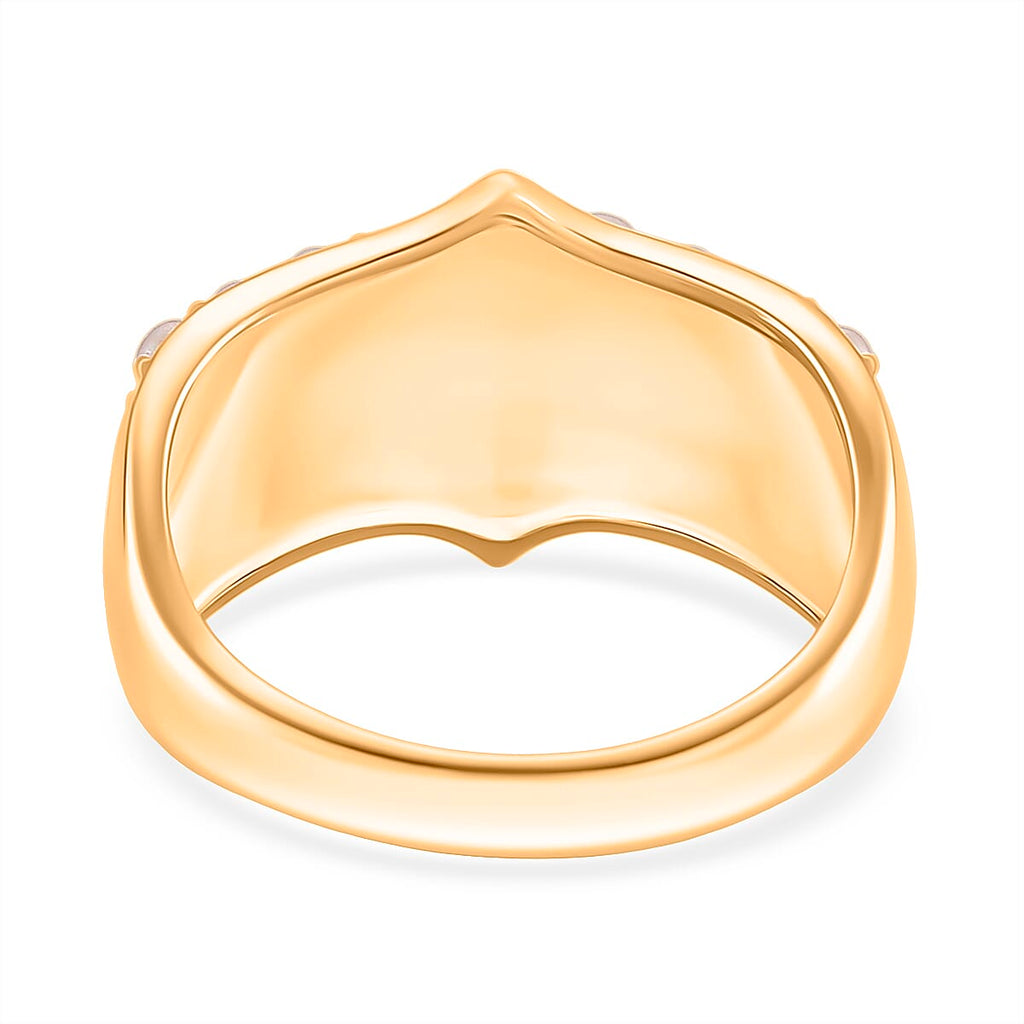 D'Joy Sleeping Beauty Turquoise & Fresh Water Pearl Ring in Yellow Gold Plated Sterling Silver 1.46 Ct.