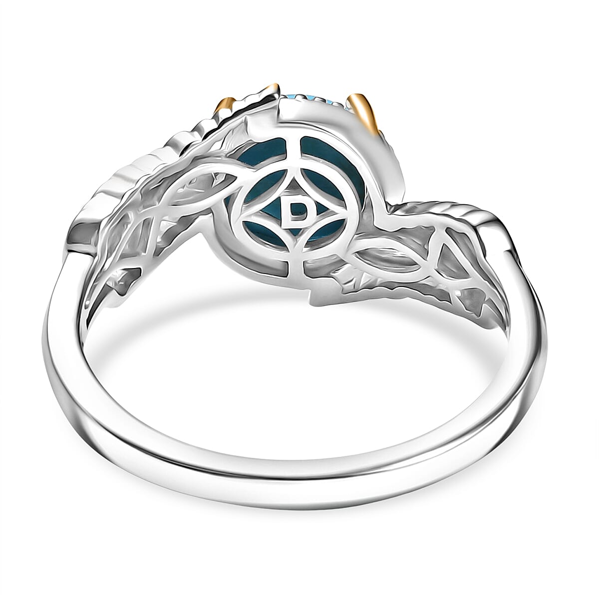D'Joy Sleeping Beauty Turquoise Solitaire Ring in Yellow Gold Plated &amp; Platinum Overlay Sterling Silver 1.22 Ct. 8280491 5
