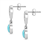 D'Joy Sleeping Beauty Turquoise & White Zircon Solitaire Stud Push Post Earring in Platinum Overlay Sterling Silver 1.58 Ct.