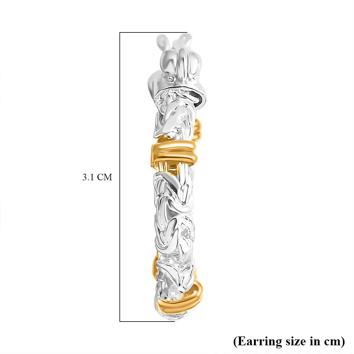 Royal Bali Collection Sterling Silver Hoop Earring with Clasp in Two Tone Plating 7.65gram 8261396 5