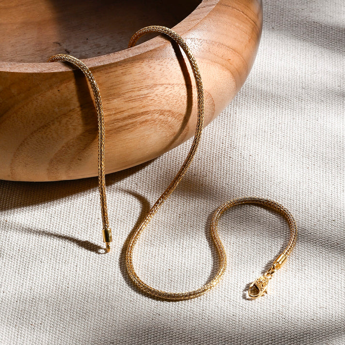 BIGGEST CLEARANCE BALI DEAL - D'Joy 22K Vermeil Yellow Gold Plated Sterling Silver Tulang Naga Necklace (Size - 20) with Lobster Clasp, 8484477 2