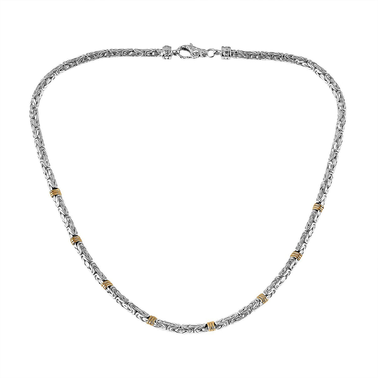 D'Joy Royal Bali Collection Sterling Silver Necklace (Size 20) in Two Tone Plated, Silver Wt. 38.55 Gms. 8261336 0