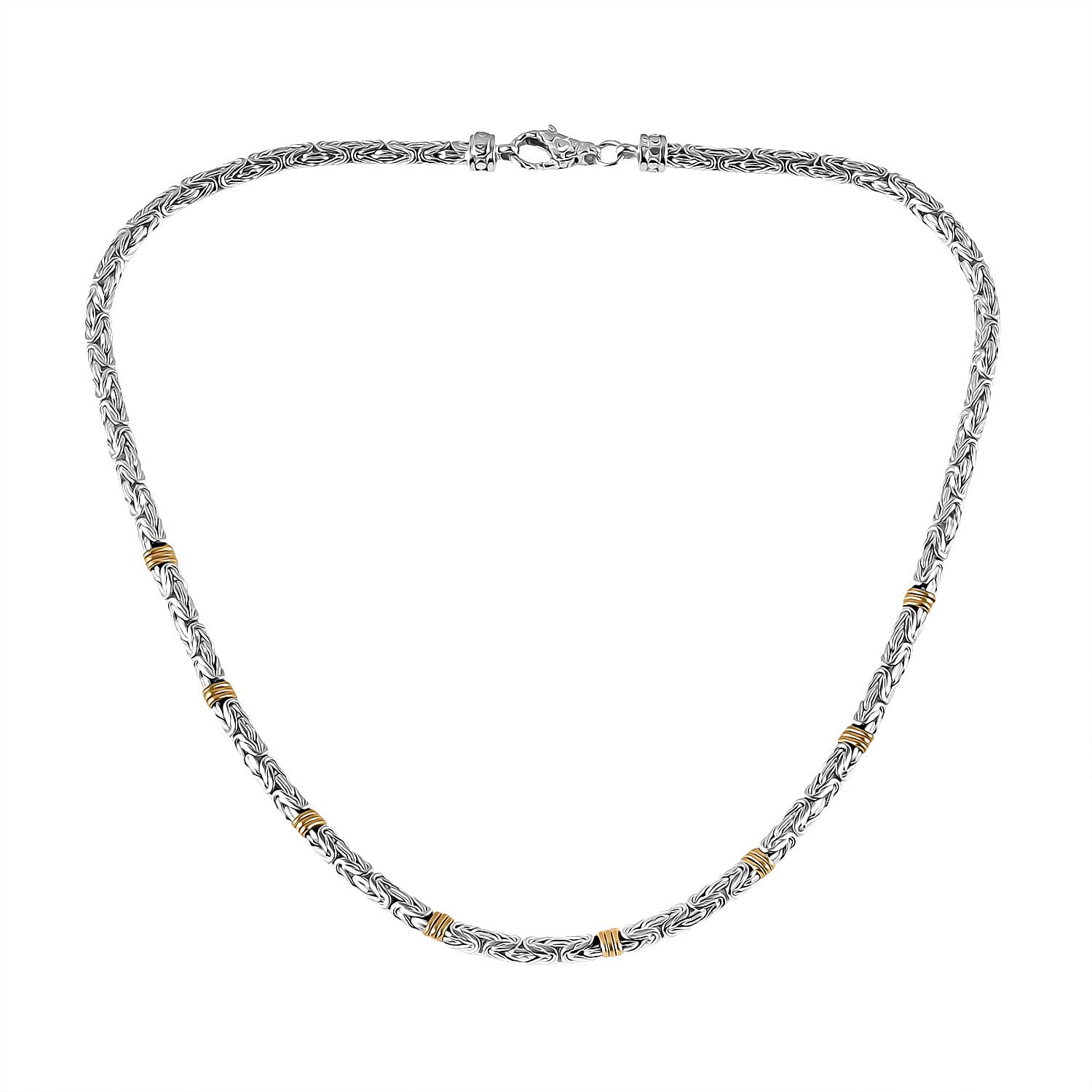 D'Joy Royal Bali Collection Sterling Silver Necklace (Size 20) in Two Tone Plated, Silver Wt. 38.55 Gms. 8261336 0