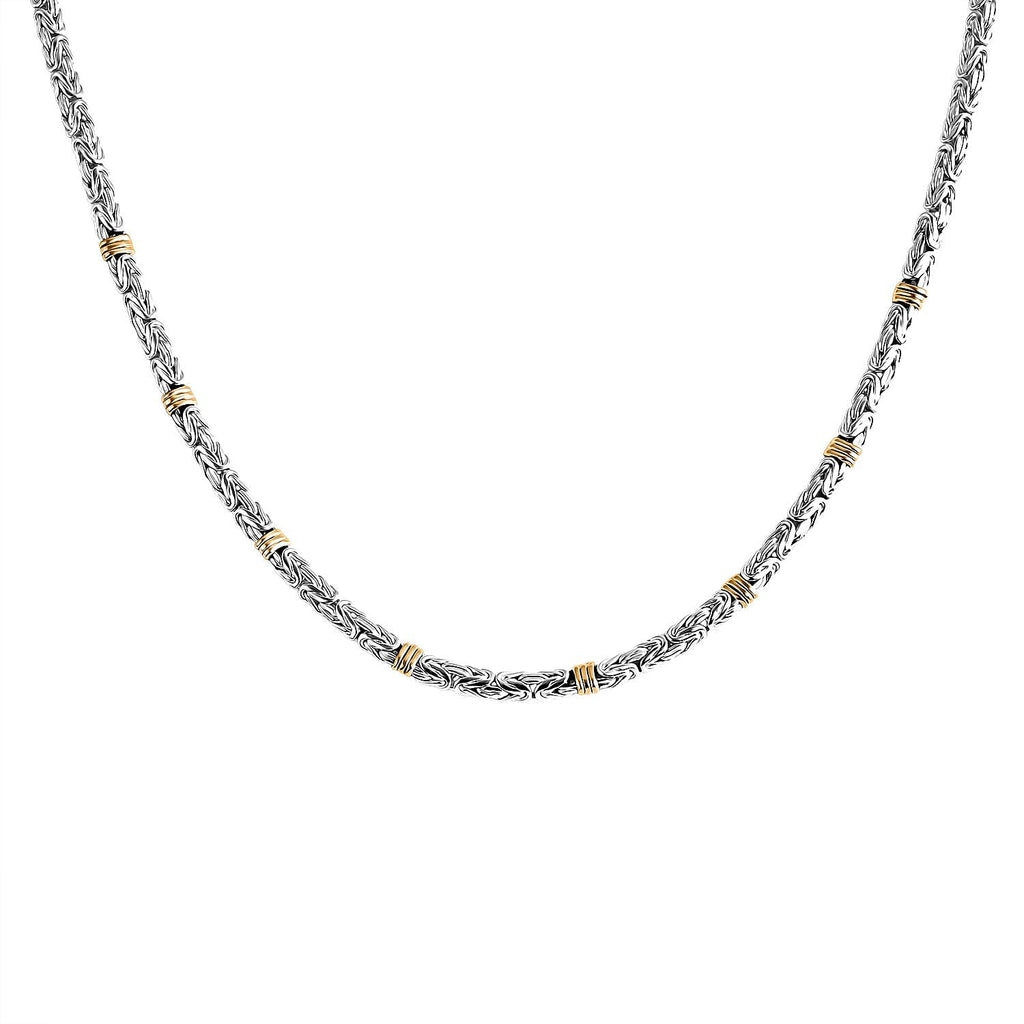 D'Joy Royal Bali Collection Sterling Silver Necklace (Size 20) in Two Tone Plated, Silver Wt. 38.55 Gms.