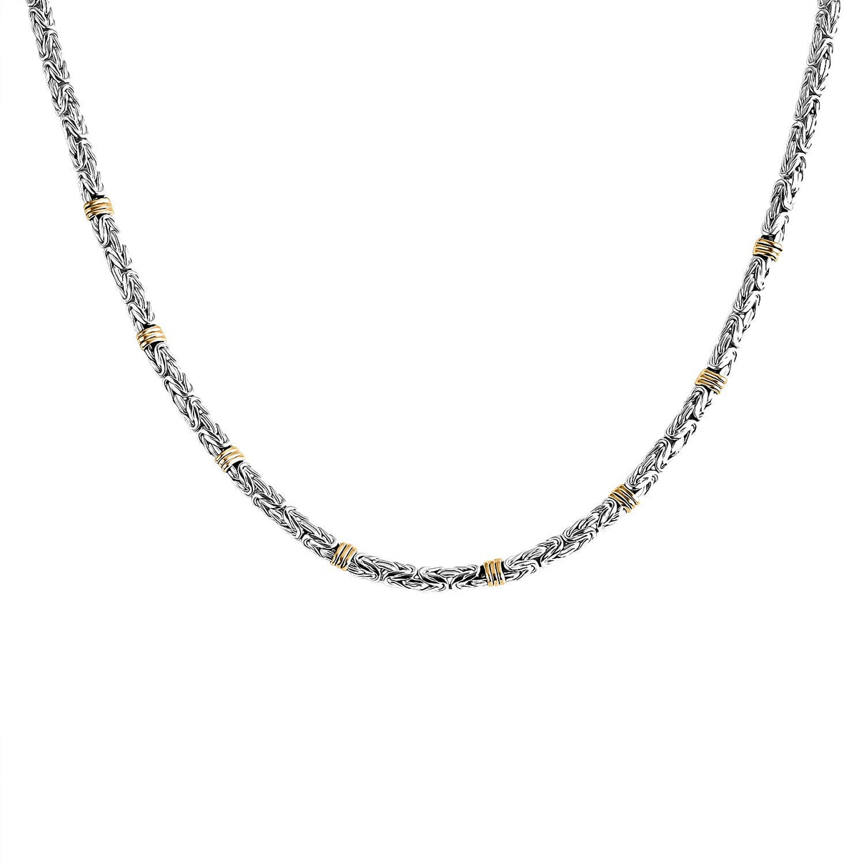 D'Joy Royal Bali Collection Sterling Silver Necklace (Size 20) in Two Tone Plated, Silver Wt. 38.55 Gms. 8261336 3