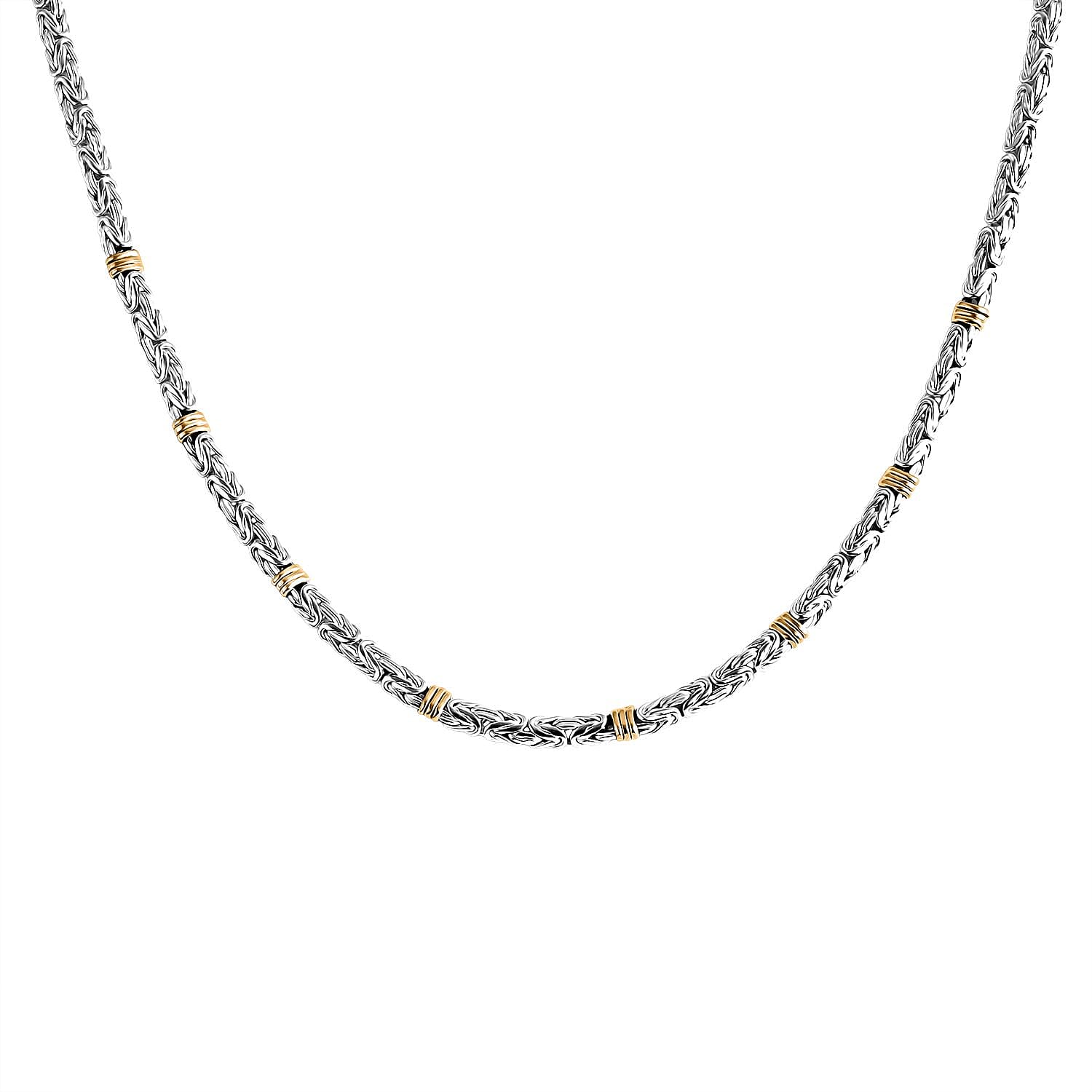D'Joy Royal Bali Collection Sterling Silver Necklace (Size 20) in Two Tone Plated, Silver Wt. 38.55 Gms. 8261336 3