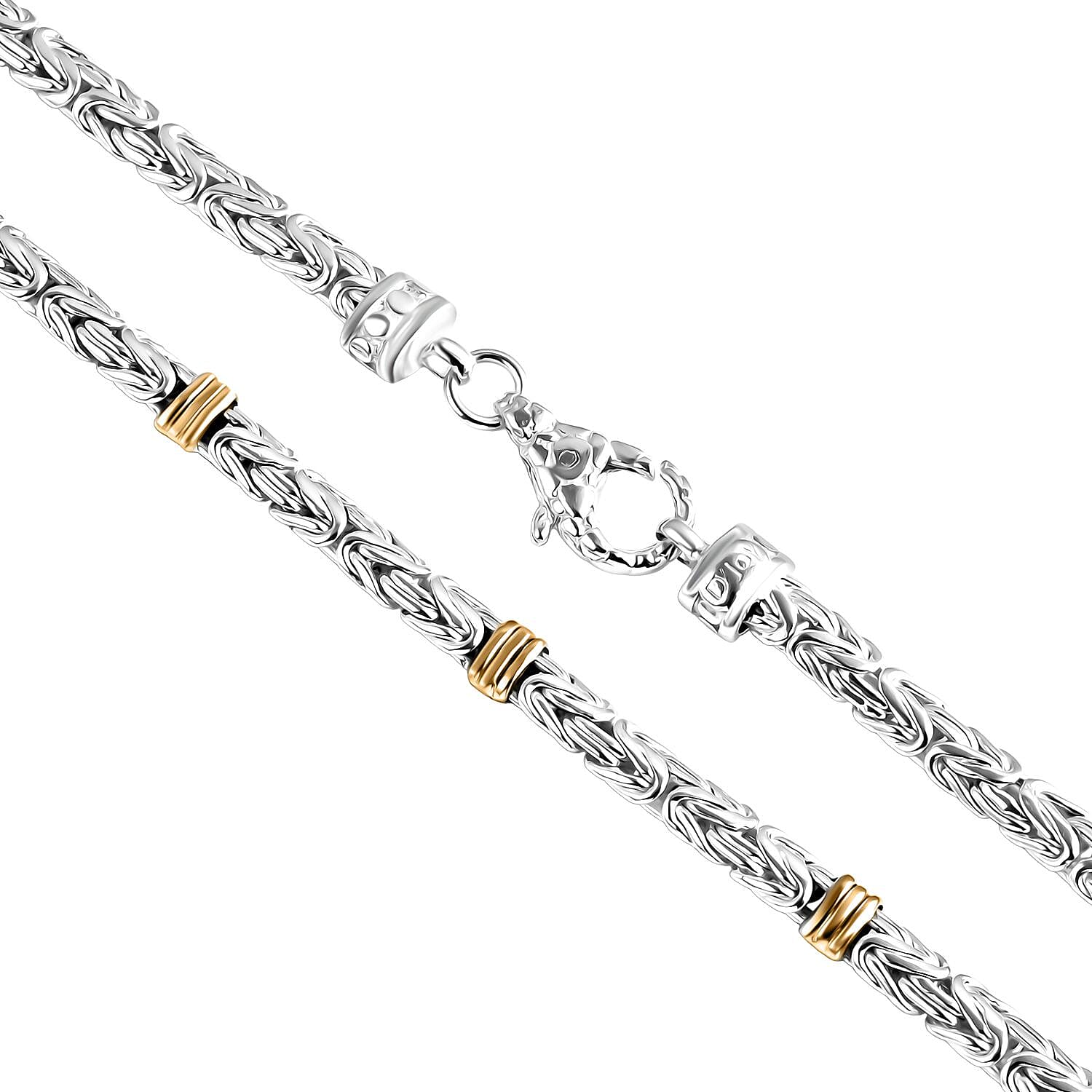 D'Joy Royal Bali Collection Sterling Silver Necklace (Size 20) in Two Tone Plated, Silver Wt. 38.55 Gms. 8261336 4
