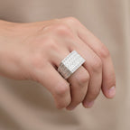 D'Joy Sterling Silver Rectangular Signet Ring, Silver Wt. 10.80 Gms.