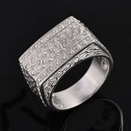 D'Joy Sterling Silver Rectangular Signet Ring, Silver Wt. 10.80 Gms.